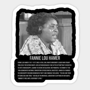 Fannie Lou Hamer | Black Woman | Civil Rights Activist Sticker